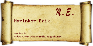 Marinkor Erik névjegykártya